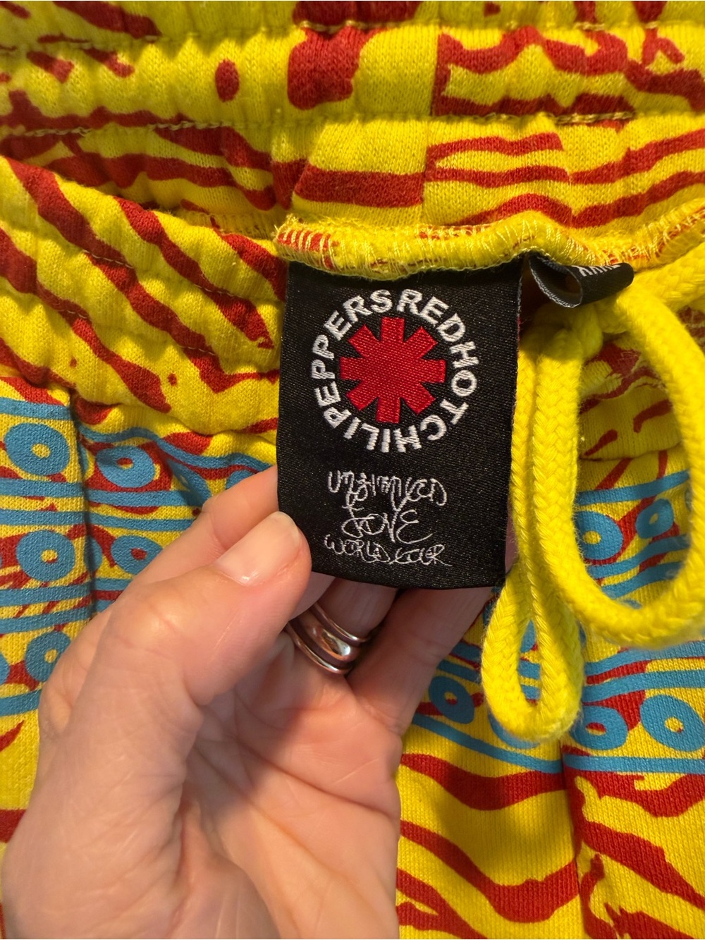 Red Hot Chili Peppers Bright Yellow & Red Patterned Jogger Pants - Picture 4 of 5